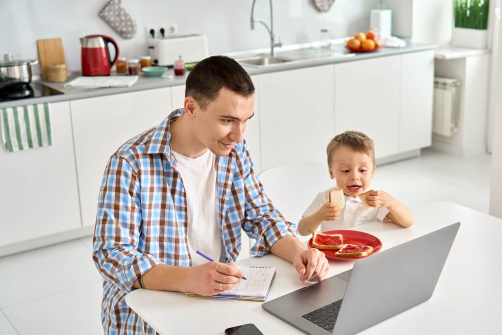 Father Working From Home Office Using Laptop Sitti 2023 11 27 05 00 35 Utc 1024x683
